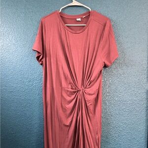 GAP - NWT XL - Red Russet/Brick Twist-Front Midi Dress